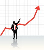 Business Man Pointing Up - Future Growth, Success